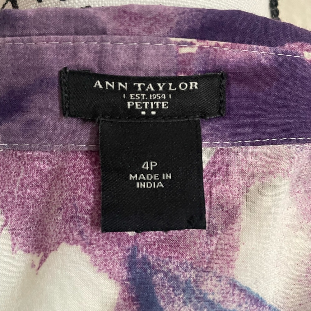 Ann Taylor Floral Design Button Down Shirt Blouse - Picture 7 of 8